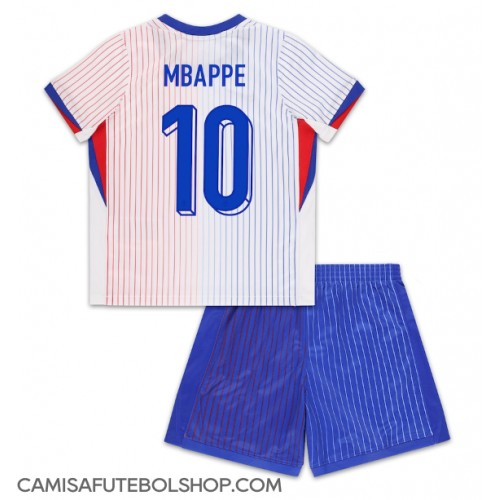 Camisa de time de futebol França Kylian Mbappe #10 Replicas 2º Equipamento Infantil Europeu 2024 Manga Curta (+ Calças curtas)